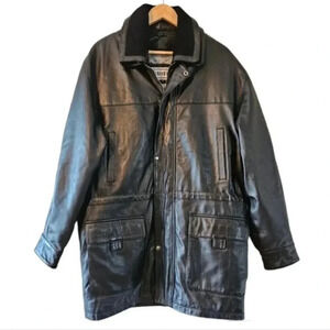 Laurence Roy 100% Lambskin Leather Oversized Jacket Black Size Medium.